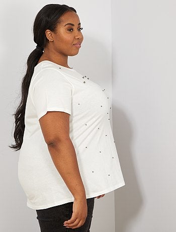 T-shirt com pérolas - Kiabi