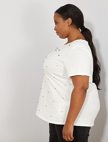 T-shirt com pérolas - Kiabi