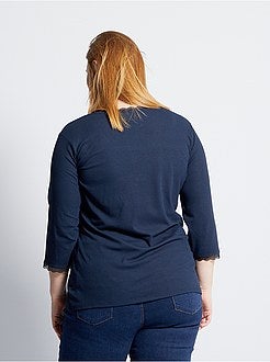 T-shirt com renda - Kiabi