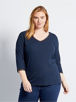 T-shirt com renda - Kiabi