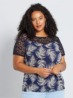 T-shirt com renda - Kiabi