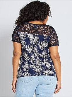 T-shirt com renda - Kiabi