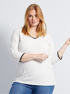 T-shirt com renda - Kiabi