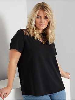 T-shirt com renda - Kiabi