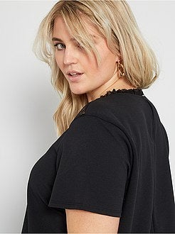 T-shirt com renda - Kiabi