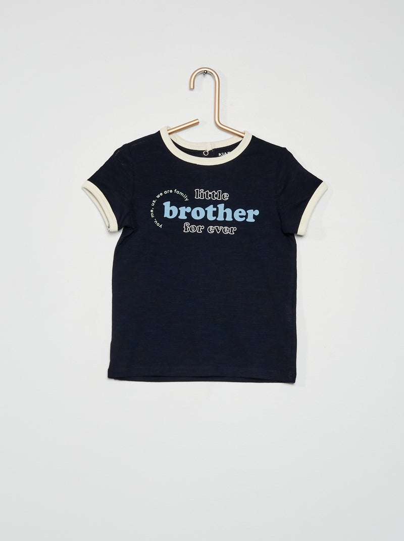T-shirt com texto em jersey AZUL - Kiabi
