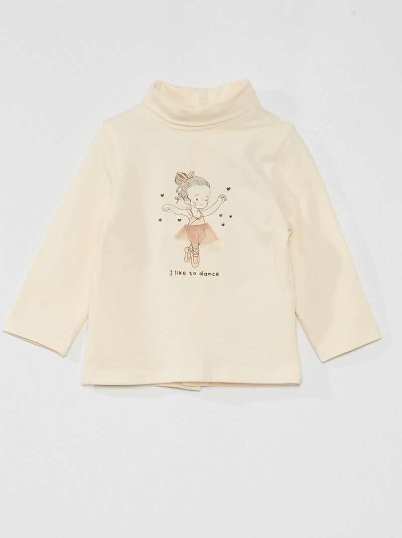 T-shirt com uma estampa à frente BRANCO - Kiabi