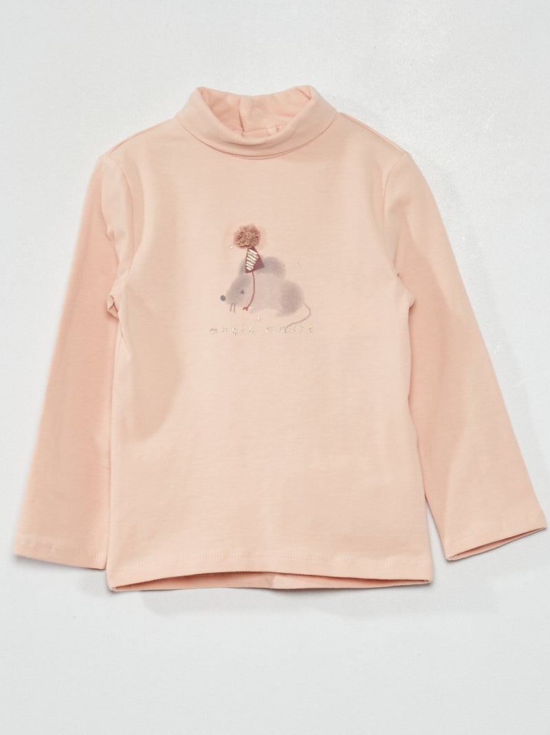T-shirt com uma estampa à frente ROSA - Kiabi