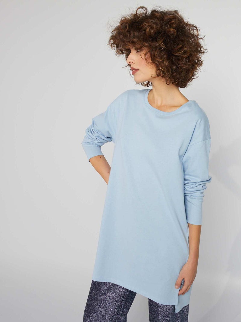 T-shirt comprida AZUL - Kiabi