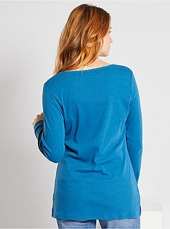 T-shirt comprida básica - Kiabi