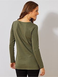 T-shirt comprida básica - Kiabi