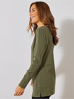 T-shirt comprida básica - Kiabi