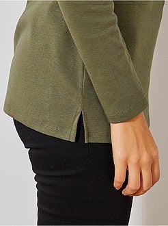 T-shirt comprida básica - Kiabi