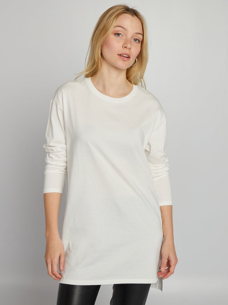 T-shirt comprida Cru - Kiabi