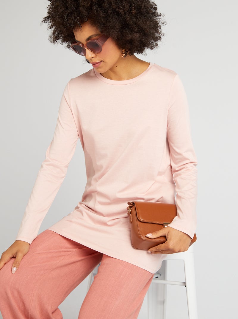 T-shirt comprida de manga comprida ROSA - Kiabi