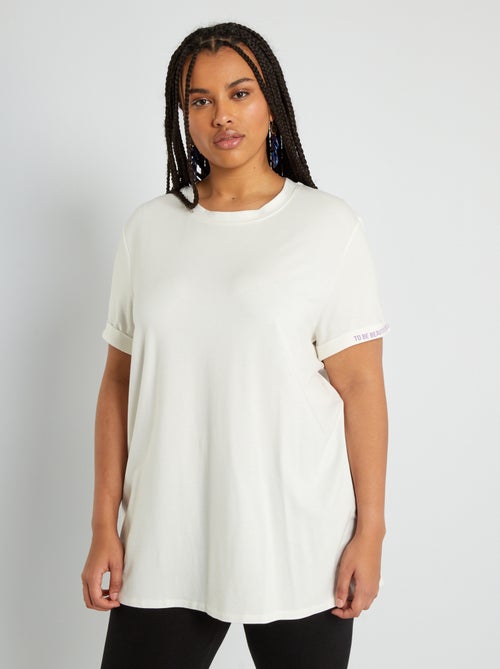 T-shirt comprida lisa - Kiabi