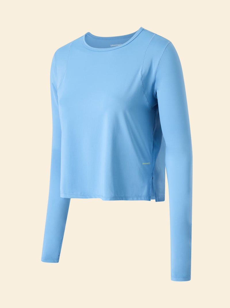 T-shirt comprido fluido - (ekstract) Azul - Kiabi