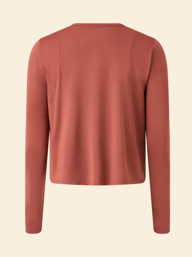 T-shirt comprido fluido - (ekstract) Castanho - Kiabi