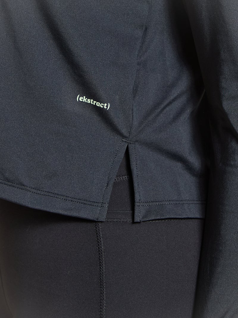 T-shirt comprido fluido - (ekstract) Preto - Kiabi