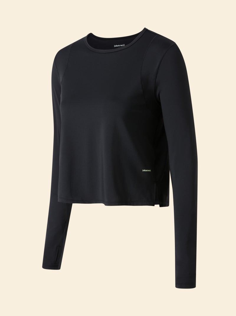 T-shirt comprido fluido - (ekstract) Preto - Kiabi