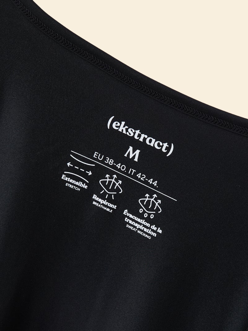 T-shirt comprido fluido - (ekstract) Preto - Kiabi