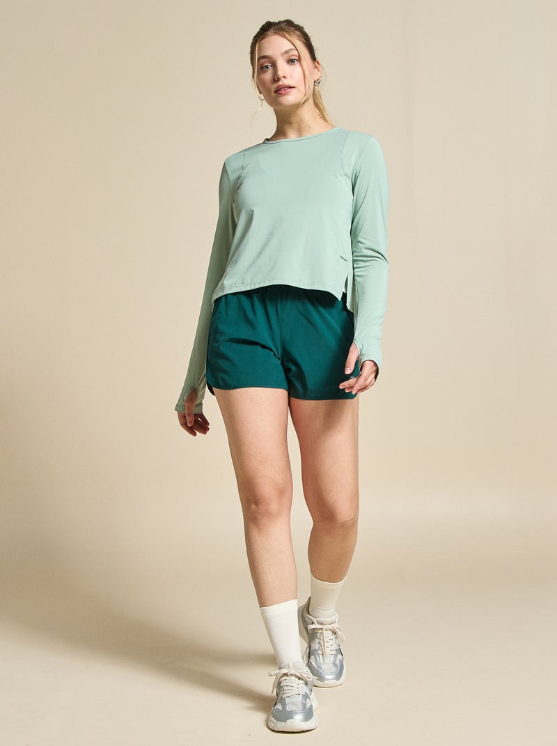 T-shirt comprido fluido - (ekstract) Verde - Kiabi