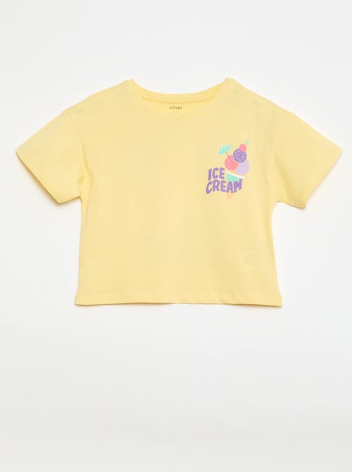 T-shirt corte folgado com estampado nas costas e no peito - Kiabi