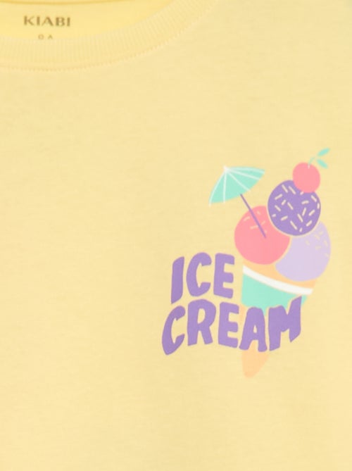 T-shirt corte folgado com estampado nas costas e no peito - Kiabi