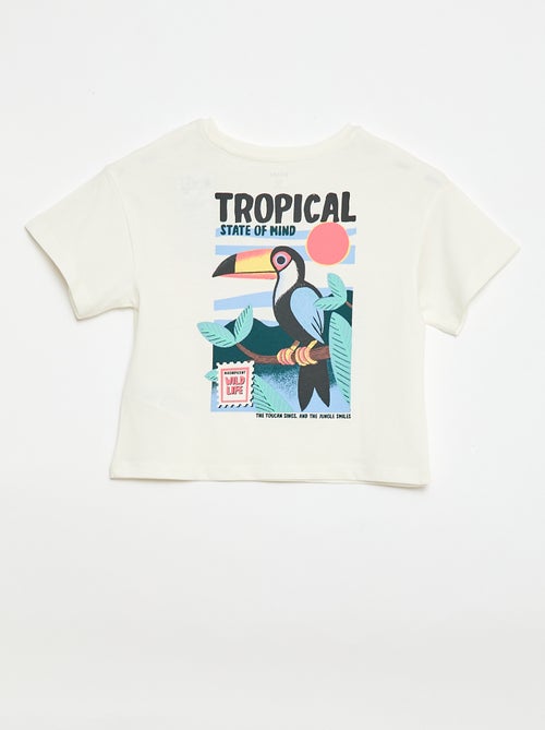 T-shirt corte folgado com estampado nas costas e no peito - Kiabi