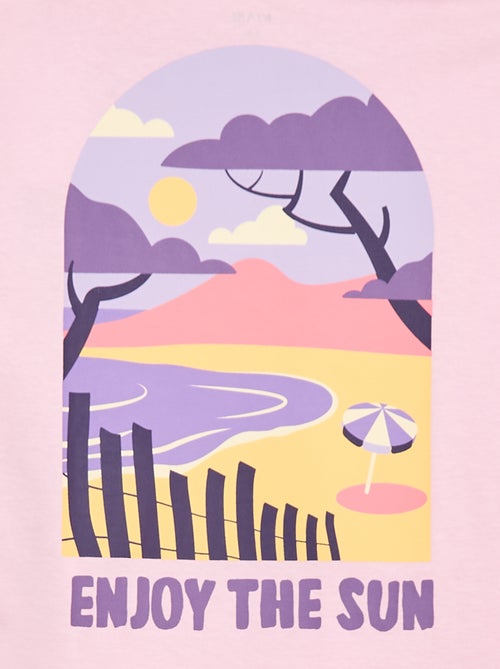 T-shirt corte folgado com estampado nas costas e no peito - Kiabi