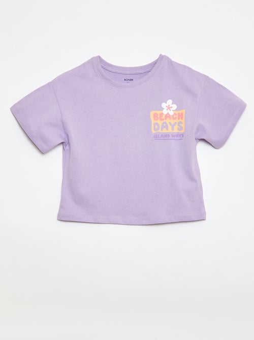 T-shirt corte folgado com estampado nas costas e no peito - Kiabi