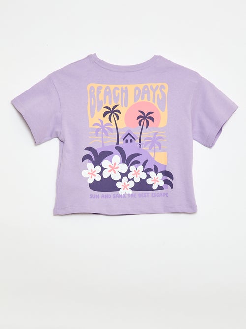 T-shirt corte folgado com estampado nas costas e no peito - Kiabi