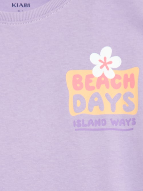 T-shirt corte folgado com estampado nas costas e no peito - Kiabi