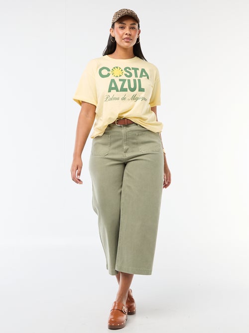 T-shirt corte oversize de manga curta - Kiabi