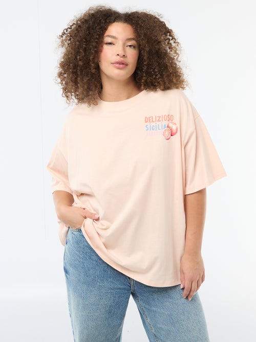 T-shirt corte oversize de manga curta - Kiabi