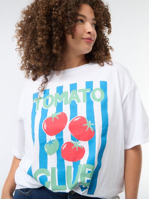 T-shirt corte oversize de manga curta - Kiabi