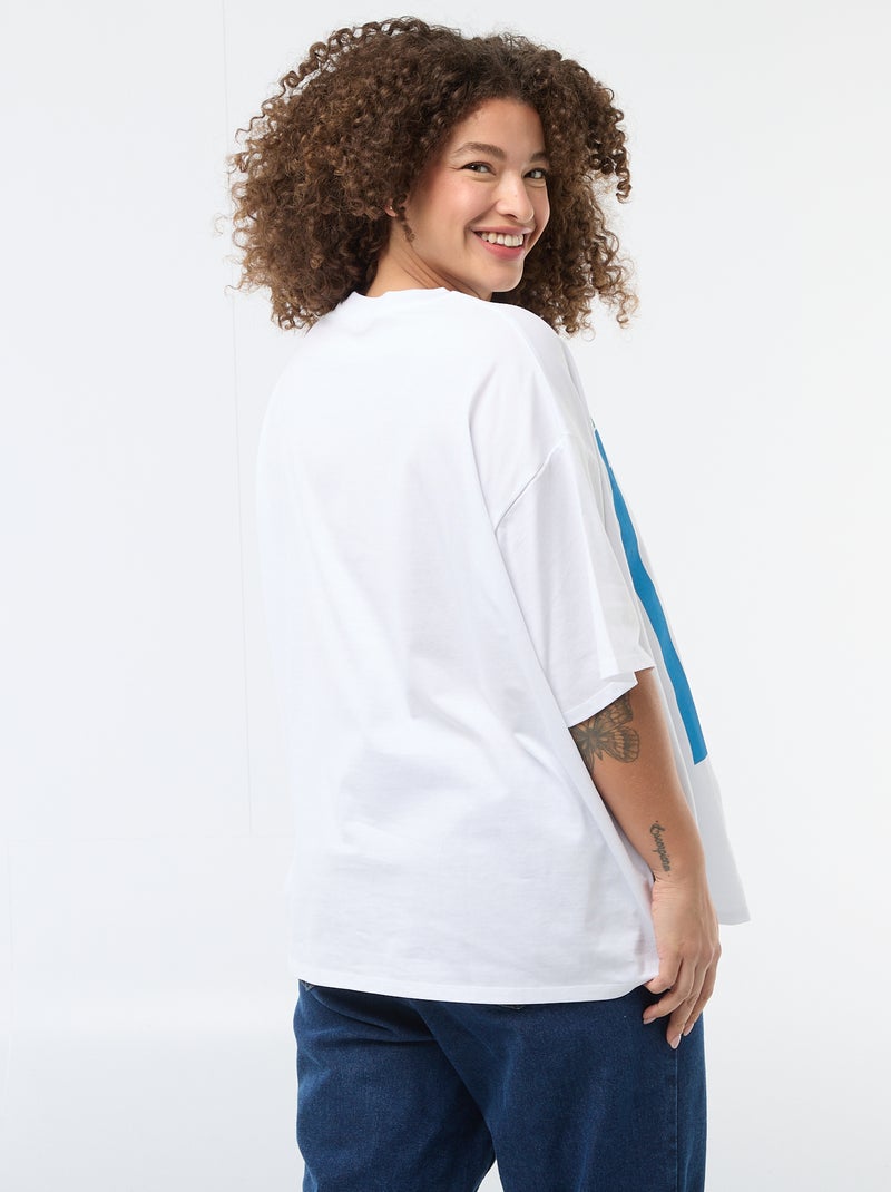 T-shirt corte oversize de manga curta Branco - Kiabi