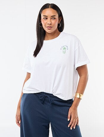 T-shirt corte oversize de manga curta