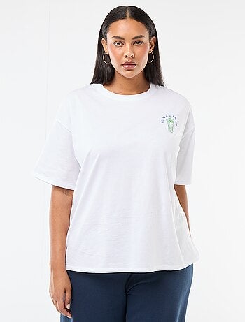 T-shirt corte oversize de manga curta