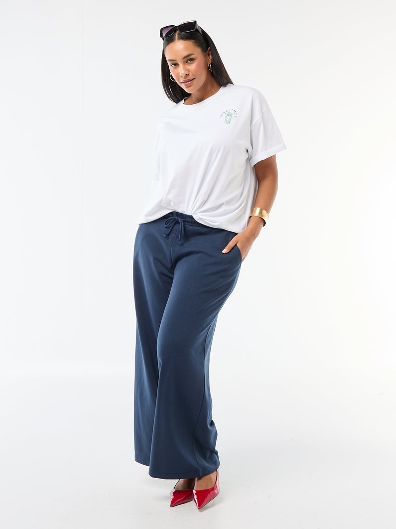 T-shirt corte oversize de manga curta Branco - Kiabi