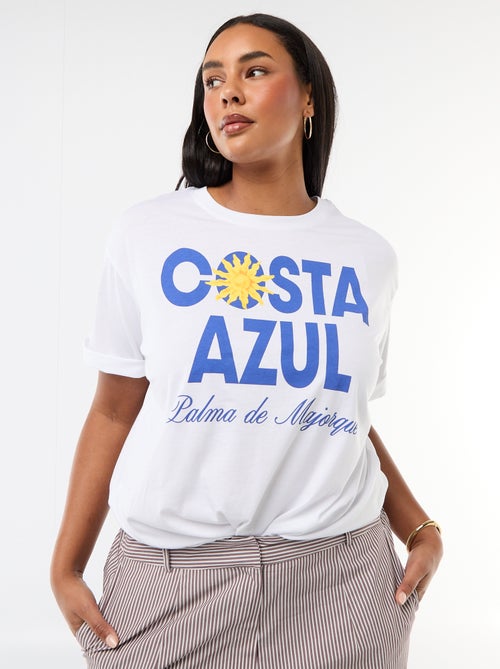 T-shirt corte oversize de manga curta - Kiabi