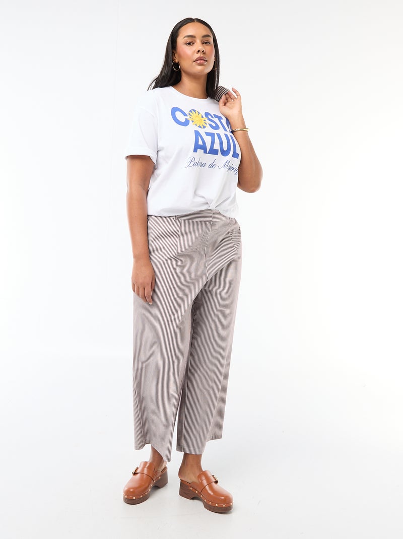 T-shirt corte oversize de manga curta Branco - Kiabi