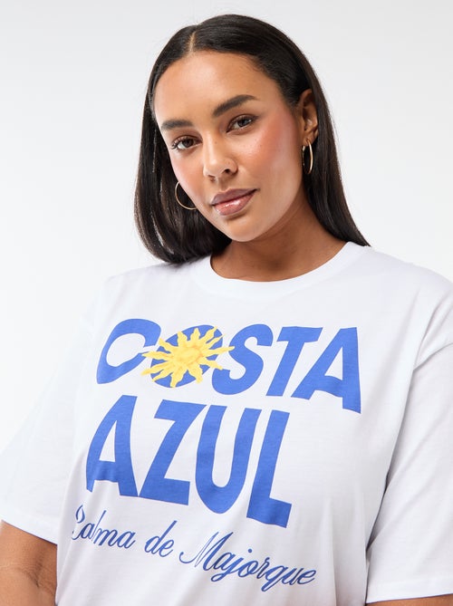 T-shirt corte oversize de manga curta - Kiabi