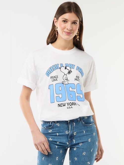 T-shirt corte oversize 'Snoopy' - Kiabi