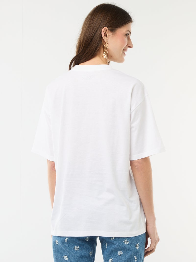 T-shirt corte oversize 'Snoopy' Branco - Kiabi