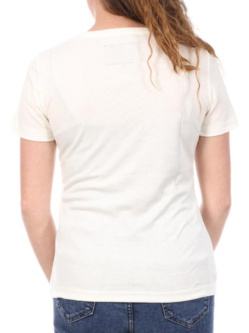 T-shirt Creme Le Coq Sportif Coq Marshmallow para Mulher - Kiabi
