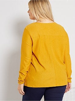 T-shirt crepe e folhos - Kiabi