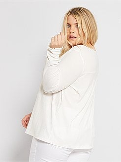 T-shirt crepe e folhos - Kiabi