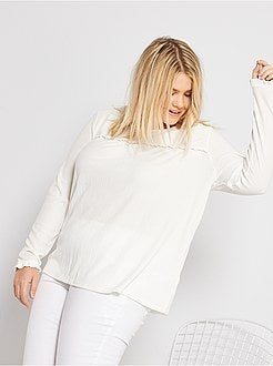 T-shirt crepe e folhos - Kiabi