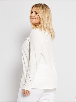 T-shirt crepe e folhos - Kiabi